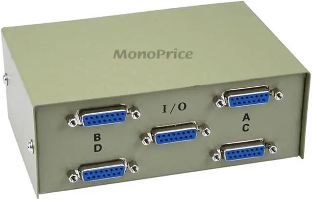 Alt view image 2 of 2 - Monoprice 4x1 DB15 Female Manual Data Switch Box