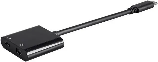 Alt view image 6 of 7 - Monoprice USB-C to Mini DisplayPort & USB-C (F) Dual Port Adapter - Select Series