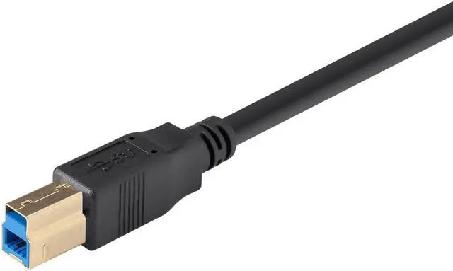 Alt view image 4 of 7 - Monoprice USB 3.0 Cable - 6 Feet - Black | USB Type-A Male to USB Type-B Male, compatible with Brother, HP, Canon, Lexmark, Epson, Dell, Xerox, Samsung and More - Select Series