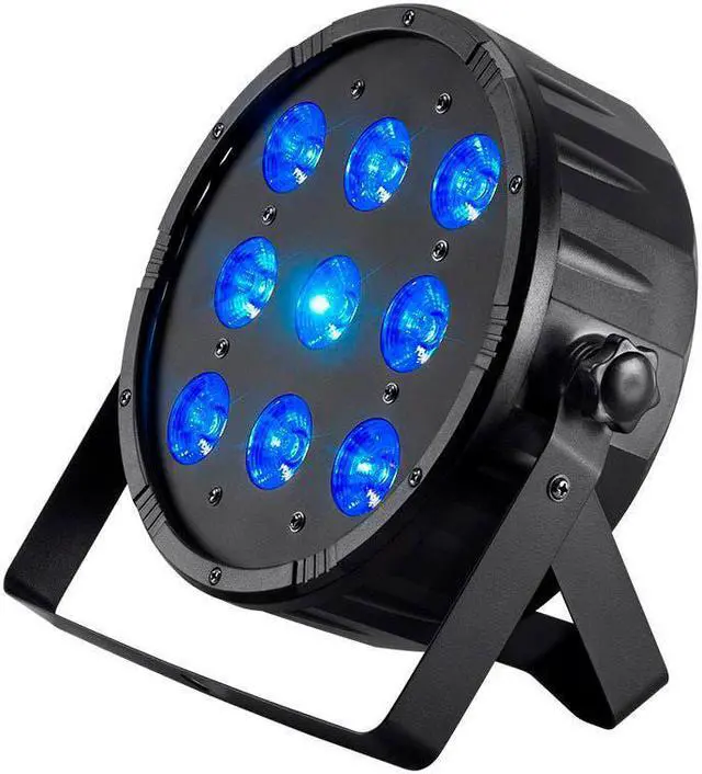 Alt view image 3 of 15 - Monoprice Flat PAR Stage Light RGBW | 10 watt, x 9 LED, 8-channel DMX, Strobe follow mode - Stage Right Series
