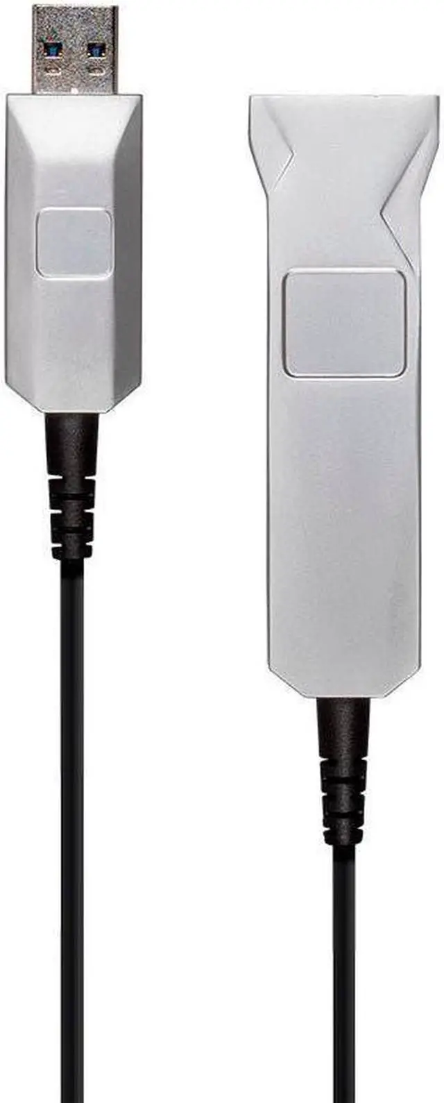 Main image of Monoprice USB-A to USB-A Female 3.0 Extension Cable - 65.6 Feet - Silver | Fiber Optic - SlimRun