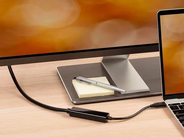 Alt view image 6 of 6 - Monoprice USB C to DisplayPort 3.1 Cable - 10 Feet - Black | 5Gbps, Active, 4K@60Hz, Type C, Plug and Play, Mirror or Expand your PC
