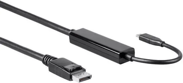 Main image of Monoprice USB C to DisplayPort 3.1 Cable - 10 Feet - Black | 5Gbps, Active, 4K@60Hz, Type C, Plug and Play, Mirror or Expand your PC