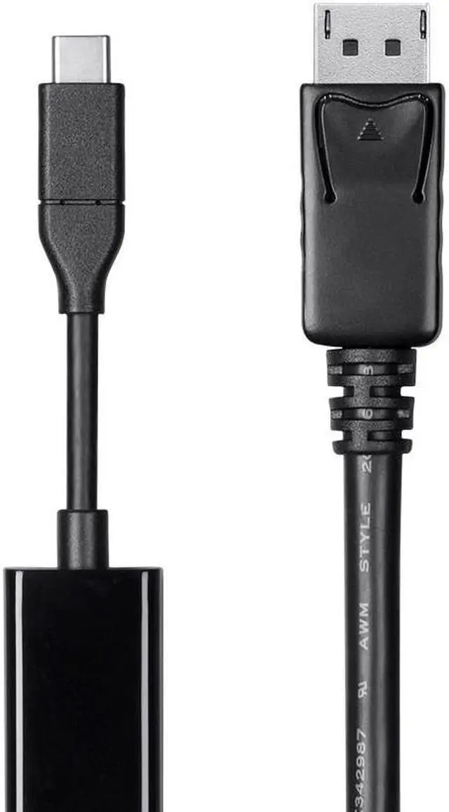 Alt view image 5 of 6 - Monoprice USB C to DisplayPort 3.1 Cable - 10 Feet - Black | 5Gbps, Active, 4K@60Hz, Type C, Plug and Play, Mirror or Expand your PC