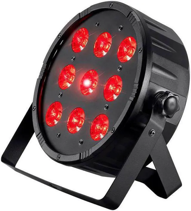 Main image of Monoprice Flat PAR Stage Light RGBW | 10 watt, x 9 LED, 8-channel DMX, Strobe follow mode - Stage Right Series