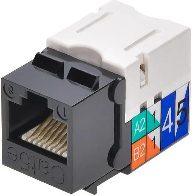 Alt view image 3 of 10 - Monoprice Cat5E Punch Down Keystone Jack - Black | 110 type IDC, 90 Degree Connection