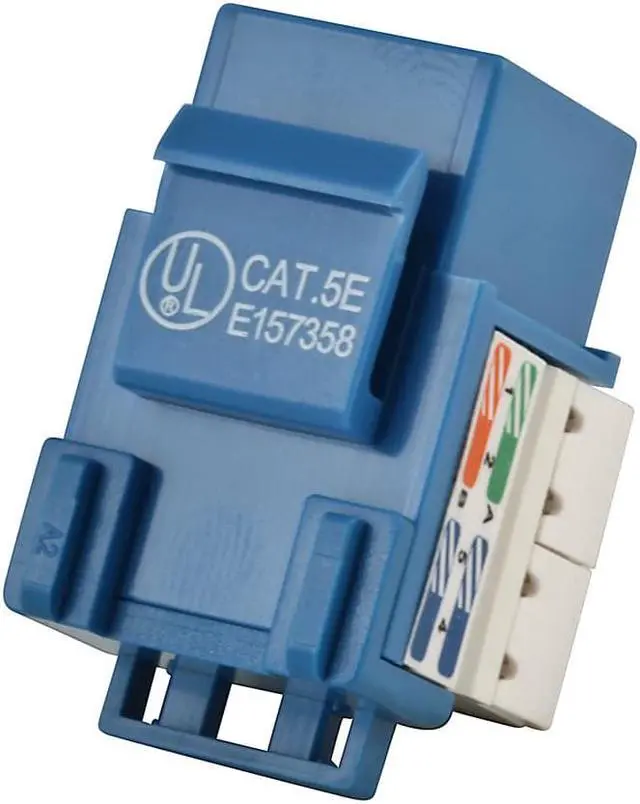 Alt view image 3 of 15 - Monoprice Cat5e Punch Down Keystone Jack for 22-24AWG Solid Wire, Blue