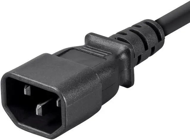 Alt view image 4 of 6 - Monoprice 2ft 18AWG Power Extension Cord w/ 3 Conductor PC/Mon, 10A (IEC-320-C14 to IEC-320-C13)