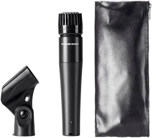Alt view image 7 of 12 - Monoprice Performance Dynamic Instrument Microphone with Clip and Bag, Unidirectional Cardioid Pickup Pattern, For Guitars Amps, Drums, or Horns