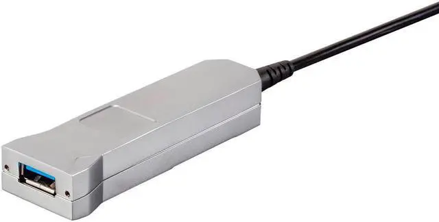 Alt view image 4 of 7 - Monoprice USB-A to USB-A Female 3.0 Extension Cable - 164.0 Feet - Silver | Fiber Optic - SlimRun