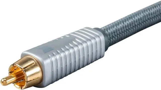 Alt view image 3 of 5 - Monolith RCA Cable - Silver - 6 Feet Chord, 24K Gold Plated Connectors, AL foil, OFC Copper Braided Shield