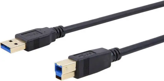 Alt view image 3 of 7 - Monoprice USB 3.0 Cable - 6 Feet - Black | USB Type-A Male to USB Type-B Male, compatible with Brother, HP, Canon, Lexmark, Epson, Dell, Xerox, Samsung and More - Select Series