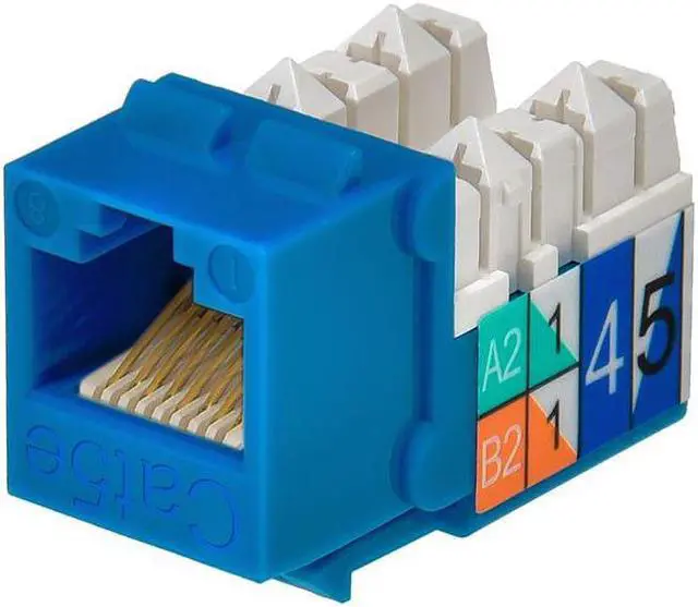 Main image of Monoprice Cat5e Punch Down Keystone Jack for 22-24AWG Solid Wire, Blue