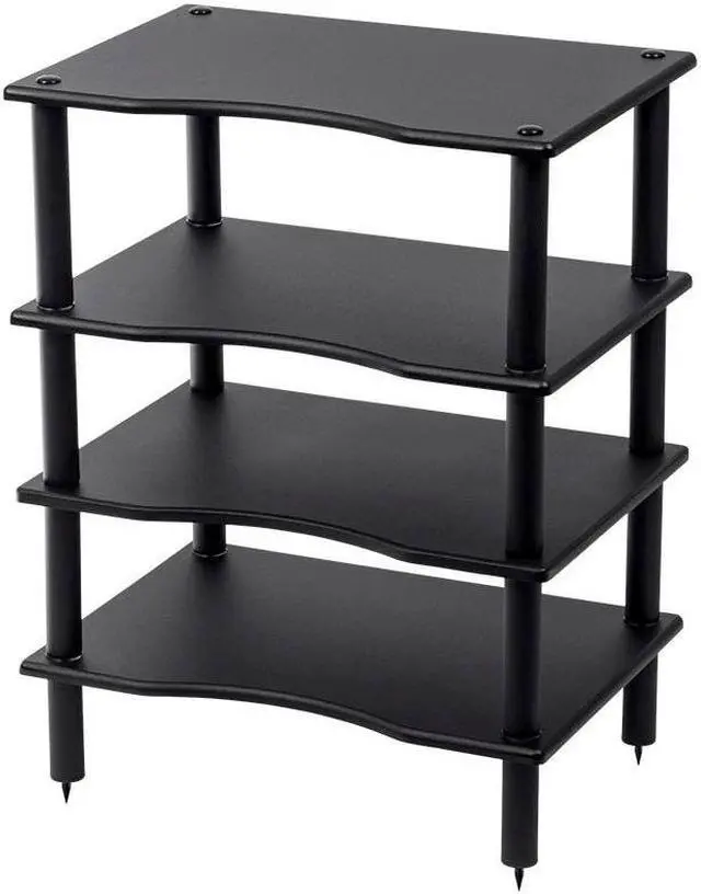 Main image of Monolith 4 Tier/Shelf Audio Stand - Black | Open Air Storage, Modular Design, Sturdy, Compatible With Bose, Polk, Sony, Yamaha, Pioneer and others