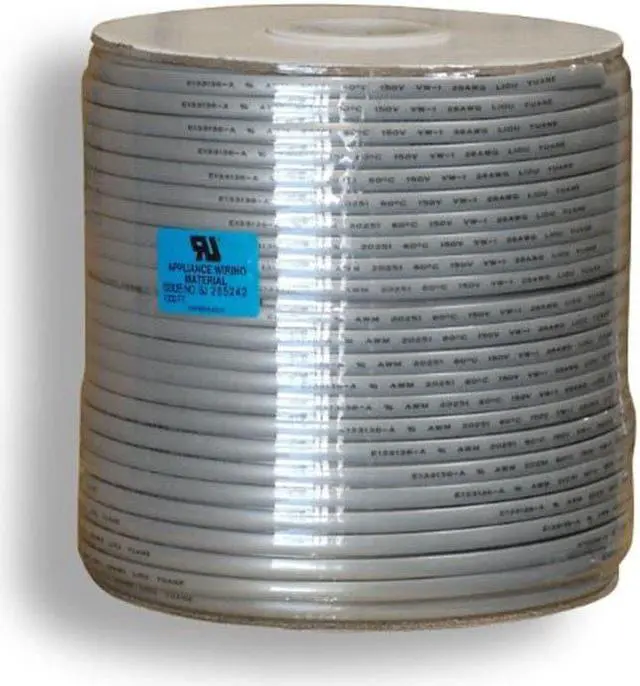 Main image of Monoprice 6 Conductor Stranded Bulk Phone Cable - 1000 Feet - Silver, 28AWG, Flat Cable