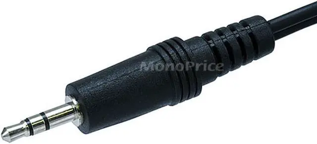 Alt view image 4 of 8 - Monoprice 6inch 3.5mm Stereo Plug/2 RCA Jack Cable - Black