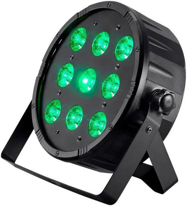 Alt view image 2 of 15 - Monoprice Flat PAR Stage Light RGBW | 10 watt, x 9 LED, 8-channel DMX, Strobe follow mode - Stage Right Series