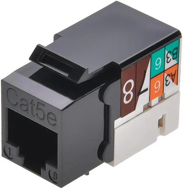 Alt view image 4 of 10 - Monoprice Cat5E Punch Down Keystone Jack - Black | 110 type IDC, 90 Degree Connection