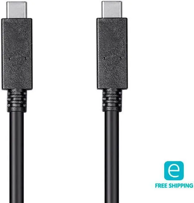 Main image of Monoprice USB C to USB C 3.1 Gen 1 Cable - 2 Meters (6.6 Feet) - Black | Fast Charging, 5Gbps, 3A, 30AWG, Type C, Compatible with Xbox One / PS5 / Switch / iPad / Android and More - Essentials Series