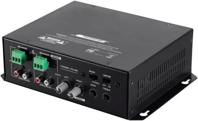 Main image of Monoprice Commercial Audio 120W 2ch Mixer Amp (No Logo)