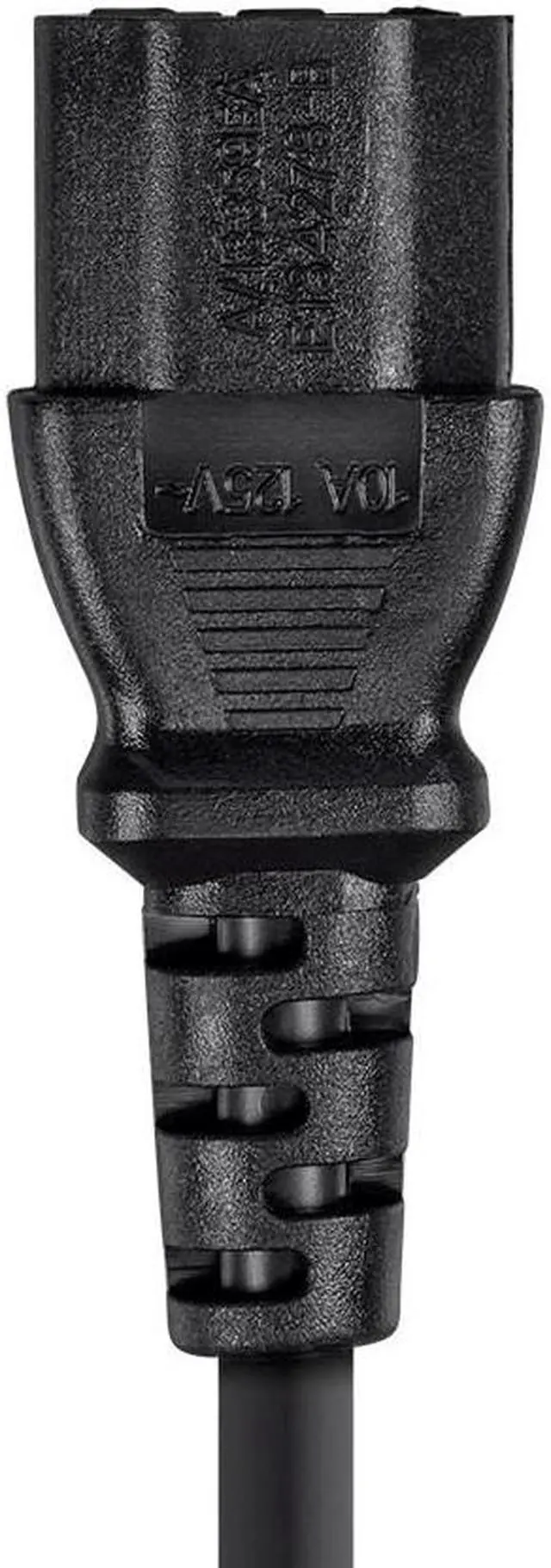 Alt view image 5 of 6 - Monoprice 2ft 18AWG Power Extension Cord w/ 3 Conductor PC/Mon, 10A (IEC-320-C14 to IEC-320-C13)
