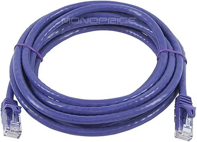 Alt view image 2 of 7 - Monoprice Cat6 Ethernet Patch Cable - 10 Feet - Purple | Network Internet Cord - RJ45, Stranded, 550Mhz, UTP, Pure Bare Copper Wire, 24AWG - Flexboot Series