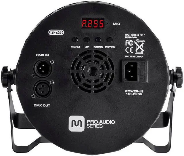 Alt view image 6 of 15 - Monoprice Flat PAR Stage Light RGBW | 10 watt, x 9 LED, 8-channel DMX, Strobe follow mode - Stage Right Series