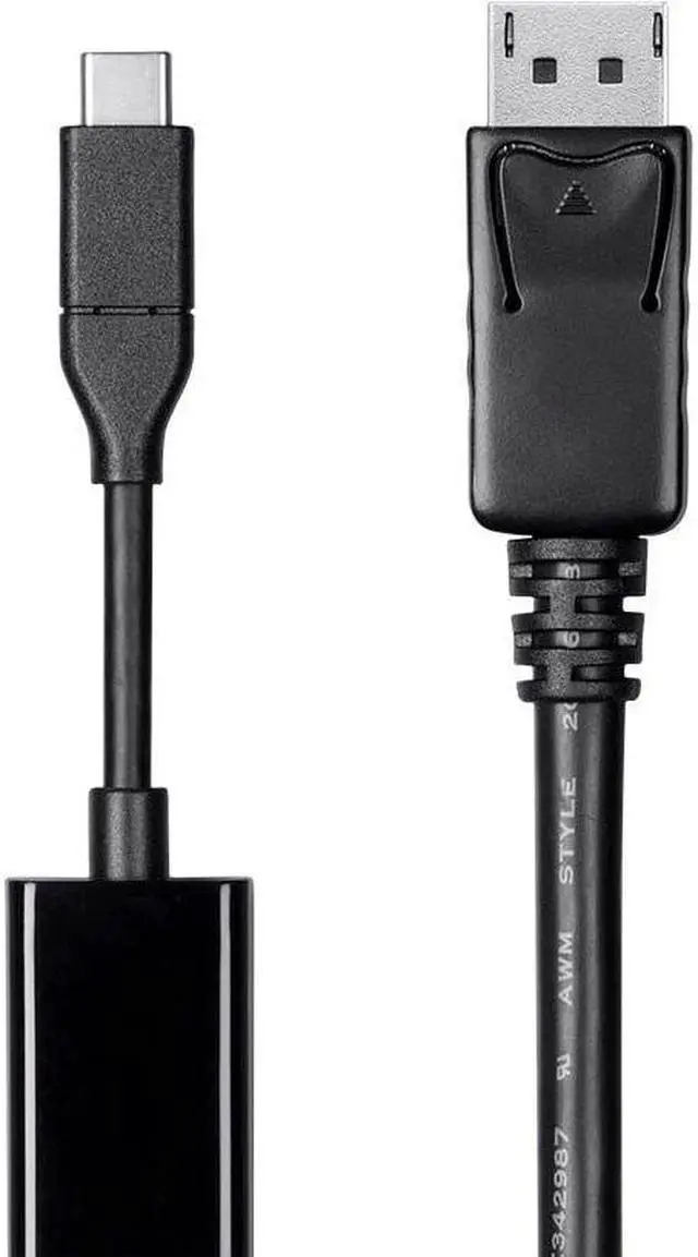 Alt view image 5 of 6 - Monoprice USB C to DisplayPort 3.1 Cable - 6 Feet - Black | 5Gbps, Active, 4K@60Hz, Type C, Plug and Play, Mirror or Expand your PC