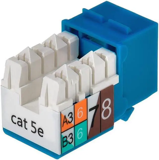 Alt view image 2 of 15 - Monoprice Cat5e Punch Down Keystone Jack for 22-24AWG Solid Wire, Blue