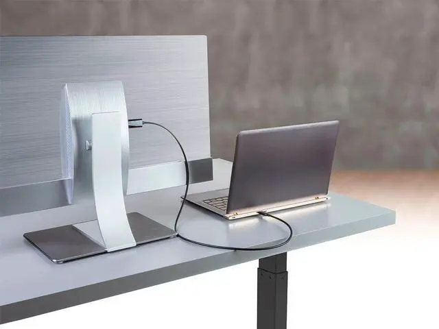 Alt view image 7 of 8 - Monoprice USB C to HDMI 3.1 Cable - 9 Feet - Black | 5Gbps, 4K@30Hz, Type C, Mirror or Expand you PC Display