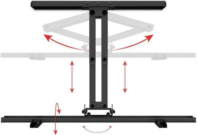 Alt view image 5 of 18 - Monoprice Full Motion TV Wall Mount Bracket For 40" To 90" TVs up to 132lbs, Max VESA 600x400, Works with Concrete, Brick, and Wooden Studs