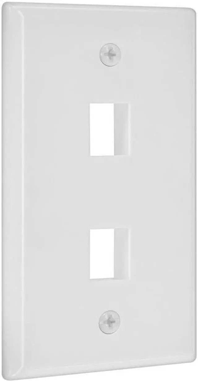 Alt view image 9 of 13 - 2 Port Keystone Wall Plate Network WHITE - BattleBorn