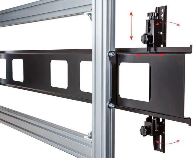 Alt view image 5 of 20 - Monoprice Commercial Series 2x2 Video Wall Mount Bracket System Rolling Display Cart with Micro Adjustment Arms For LED