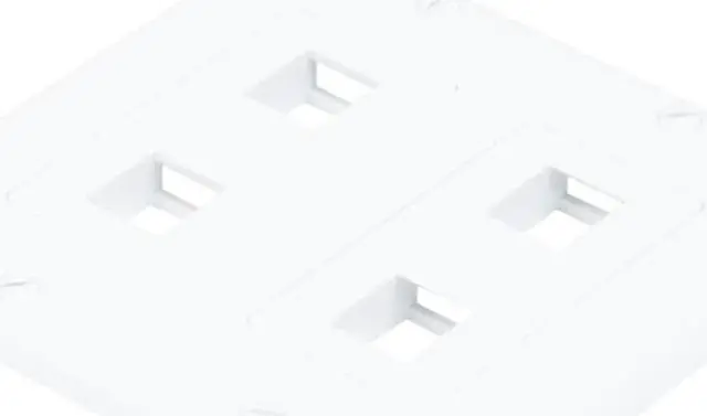 Alt view image 2 of 5 - Monoprice 2-Gang Wall Plate - 4 Hole White For Keystone, Ethernet Networks or Home Theater Interconnects