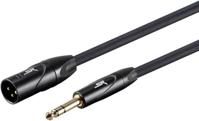Alt view image 2 of 7 - Monoprice XLR Male to 1/4Inch TRS Male Cable - 25 Feet | 16AWG, Gold Plated - Stage Right Series Black