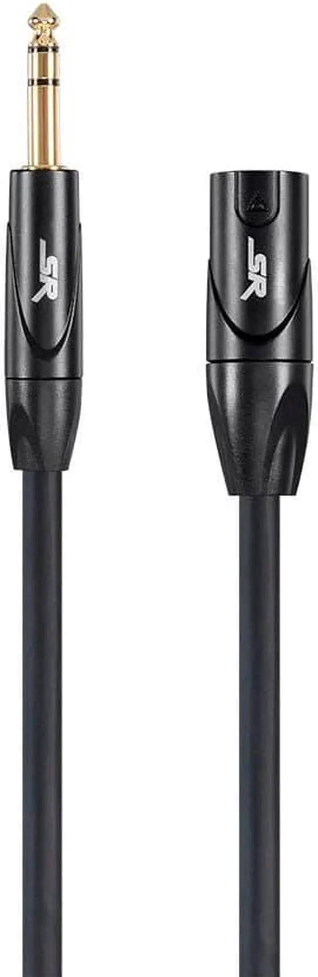 Alt view image 3 of 7 - Monoprice XLR Male to 1/4Inch TRS Male Cable - 25 Feet | 16AWG, Gold Plated - Stage Right Series Black