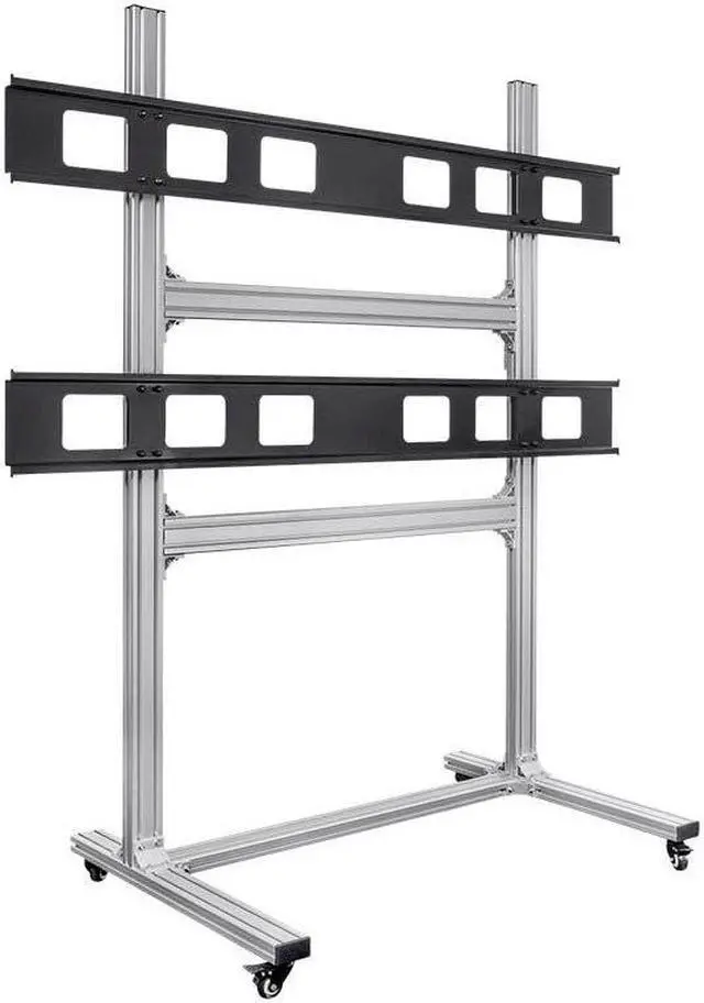 Alt view image 2 of 20 - Monoprice Commercial Series 2x2 Video Wall Mount Bracket System Rolling Display Cart with Micro Adjustment Arms For LED