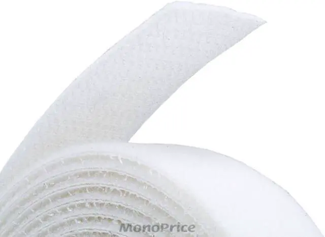 Alt view image 2 of 6 - Monoprice 3-Pack Hook & Loop Fastening Tape 5 yard/roll, 0.75-inch - White