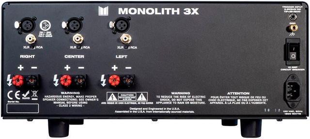 Alt view image 4 of 6 - Monoprice Monolith Multi-Channel Power Amplifier - Black With 3x200 Watt Per Channel, XLR Inputs, For Home Theater & Studio