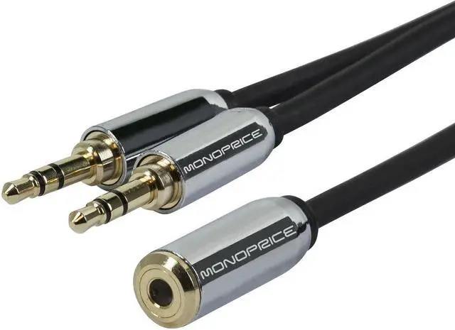 Alt view image 2 of 10 - Monoprice Designed for Mobile 6inch 3.5mm Stereo Jack Splitter