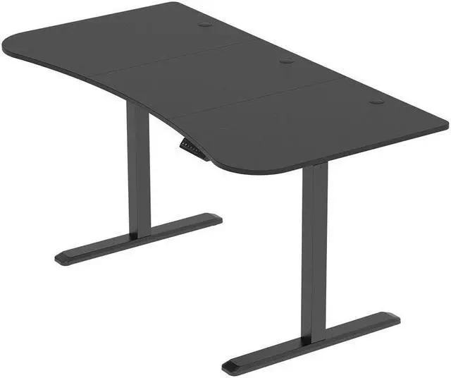 Alt view image 2 of 5 - Monoprice Pre-Drilled 3-piece Sit Stand Desk Table Top 63 Inches Wide - Black |Custom Sized For Motorized And Manual Crank Height Adjustable Desk - Workstream Collection