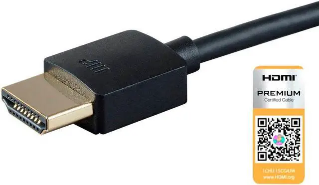 Alt view image 4 of 19 - Monoprice HDMI Cable - 3 Feet - Black | Certified Premium, 4K@60Hz, HDR, 18Gbps, 36AWG, YUV, 4:4:4, Compatible with UHD TV and More - Ultra Slim Series