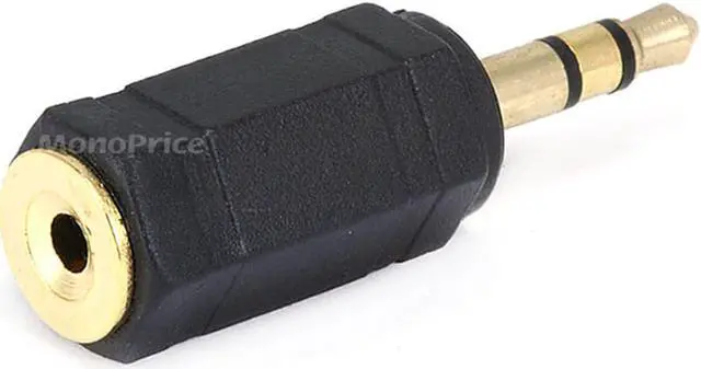 Alt view image 2 of 3 - Monoprice 2-Port 2.5mm and 3.5mm Audio Audio Adapter, Black Black   7126