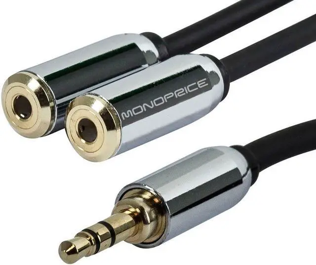 Alt view image 2 of 5 - Monoprice 6" 3.5mm Stereo Splitter For Mobile 110145