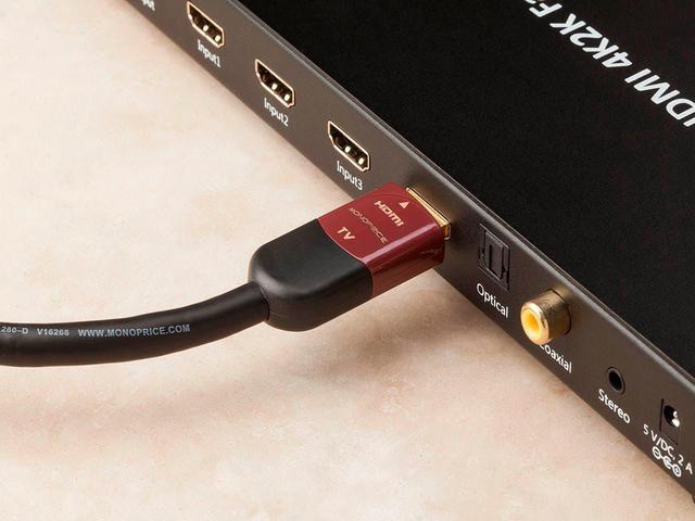 Alt view image 4 of 15 - Monoprice HDMI Cable - 30 Feet - Black | High Speed, Active Chipset, 4K@60Hz, HDR, 18Gbps, 24AWG, YUV, 4:4:4, CL2 - Cabernet Ultra Series