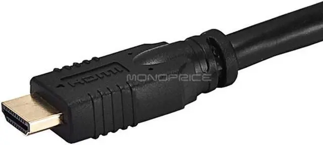 Alt view image 2 of 13 - Monoprice Commercial Series High Speed HDMI Extension Cable, 4K @ 24Hz, 10.2Gbps, 24AWG, CL2, 3ft, Black