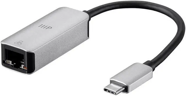 Main image of Monoprice USB-C to HDMI VGA USB 3.0 Gigabit RJ45 SD Card USB-C Data Port USB-C PD Dock Adapter, 100W, 2-Port, 4K@30Hz, with Folding Type-C Connector