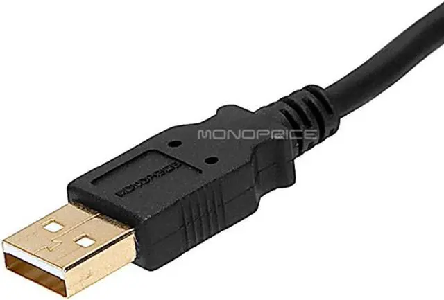 Alt view image 4 of 4 - Monoprice USB-A to USB-A (F) 2.0 Cable - Black, 1m - 3 pack