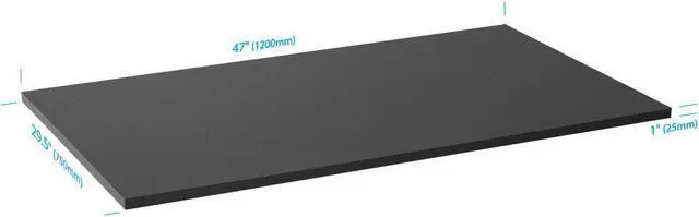 Alt view image 2 of 7 - Monoprice Table Top for Sit-Stand Height Adjustable Desk Frame, 4ft, Black, Enough Room for PC or Laptop, Monitors, Keyboard - Workstream Collection