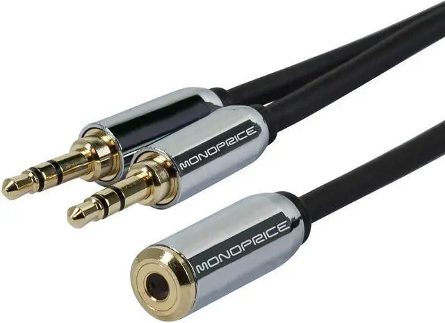 Alt view image 4 of 10 - Monoprice Designed for Mobile 6inch 3.5mm Stereo Jack Splitter